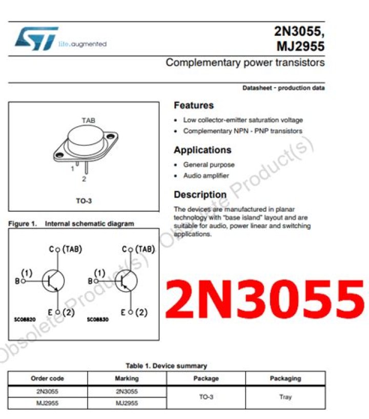 2n3055 Data Sheet PDF – Download Reliable MOSFET Datasheet
