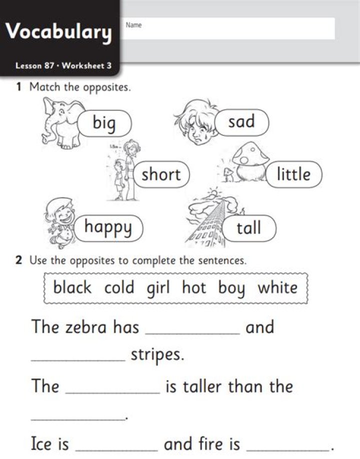 2nd Class English Worksheet PDF Download
