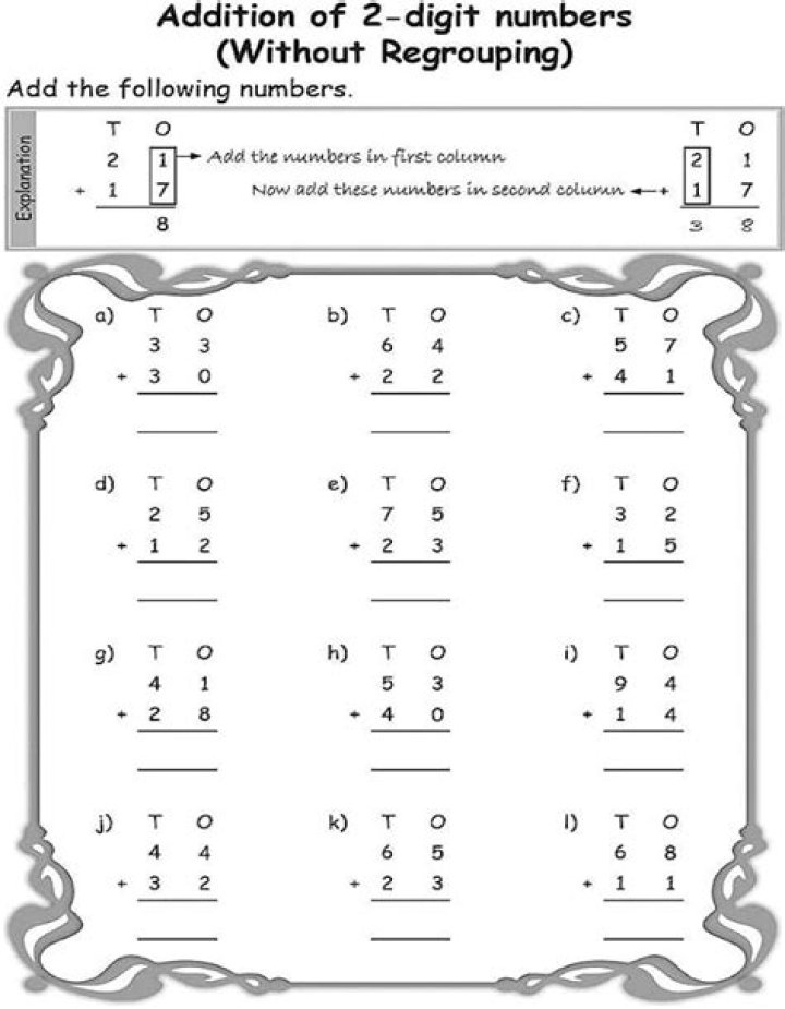 Free 2nd Class Maths Worksheet PDF for Primary Schools