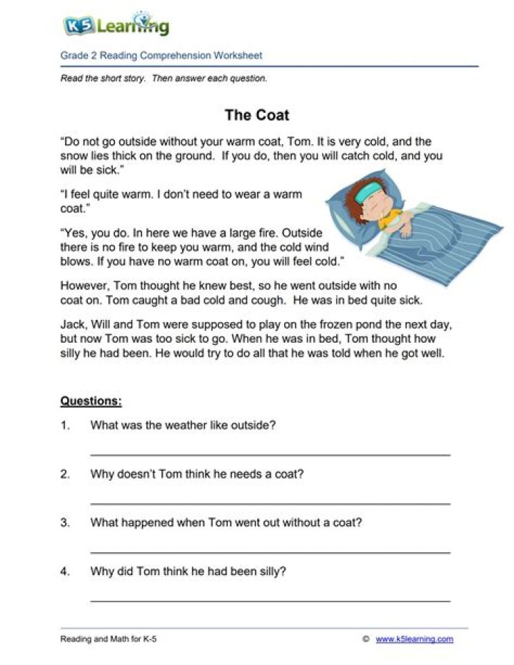 Free 2nd Grade Closed Reading Comprehension Worksheets PDF