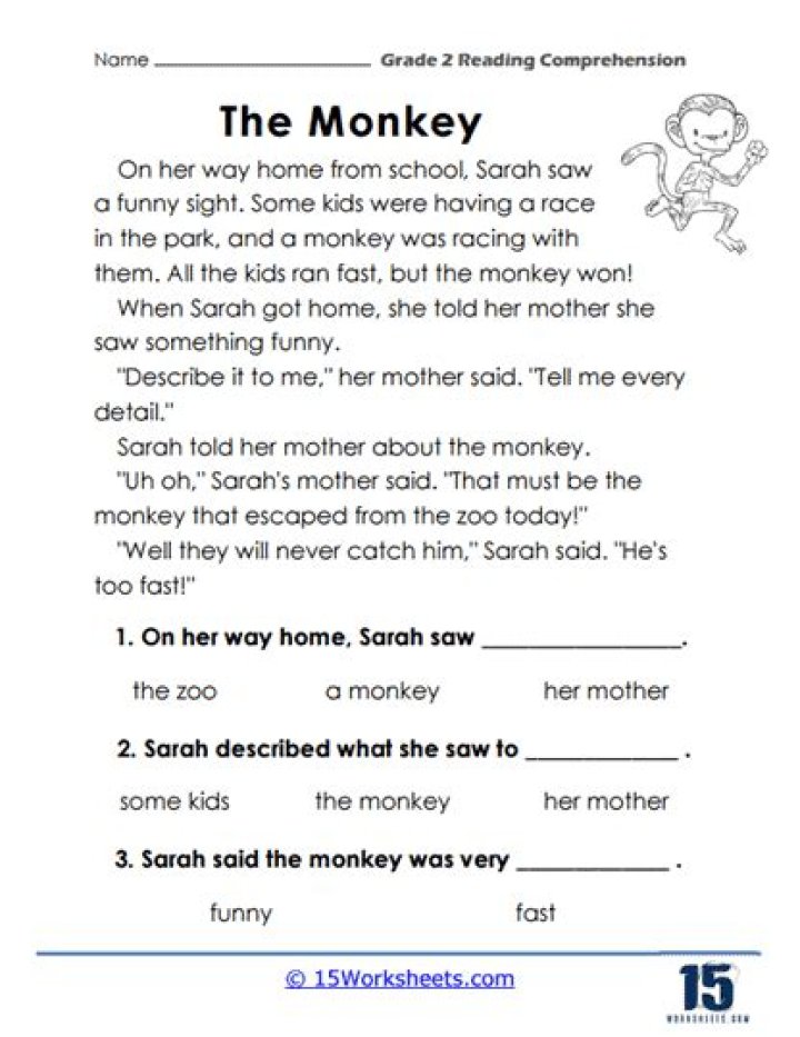 2nd Grade Common Core Reading Comprehension Worksheets PDF for Free Download