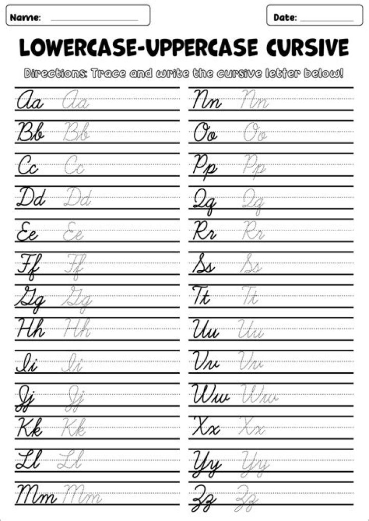 Free 2nd Grade Cursive Writing Worksheets PDF for Easy Practice