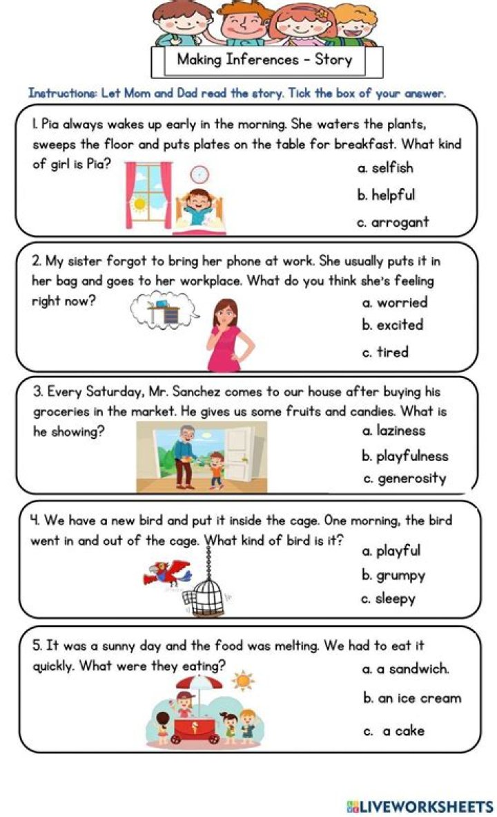 Free 2nd Grade Inference Worksheets PDF – Easy Reading Skills Practice