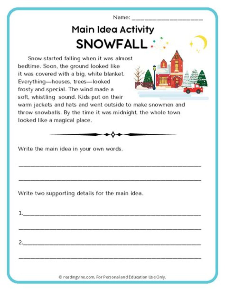 2nd Grade Main Idea Worksheets PDF – Instant Printable Learning Tools