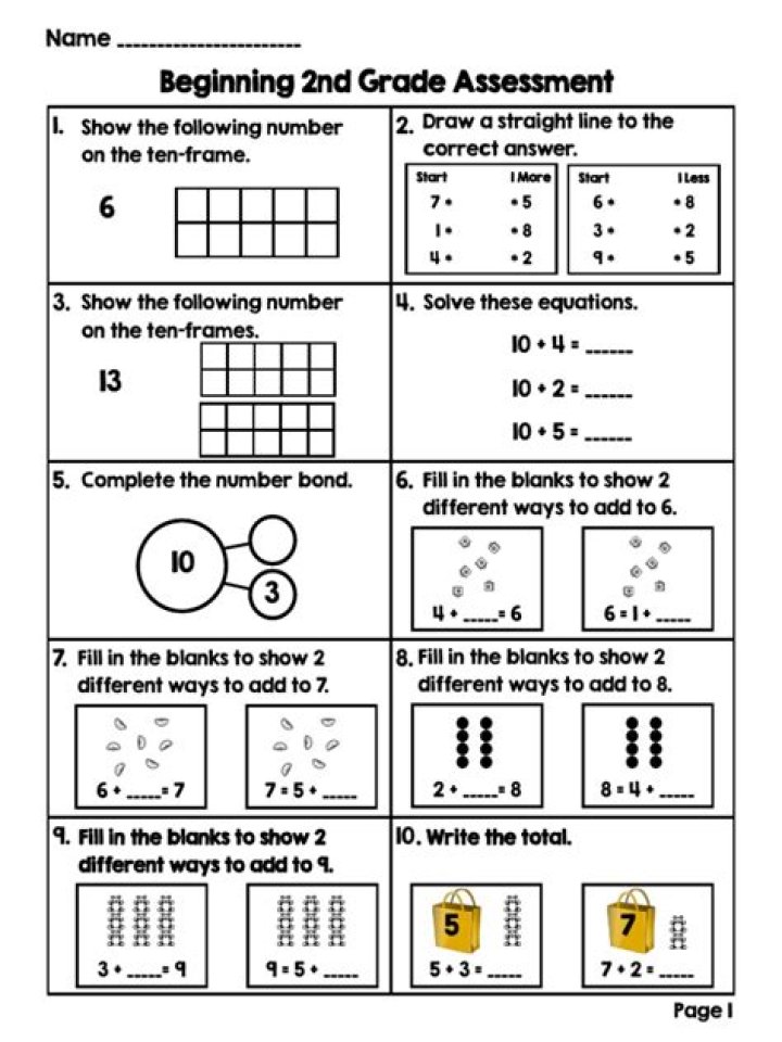 Free 2nd Grade Math Assessment Test PDF – Printable Practice Worksheet