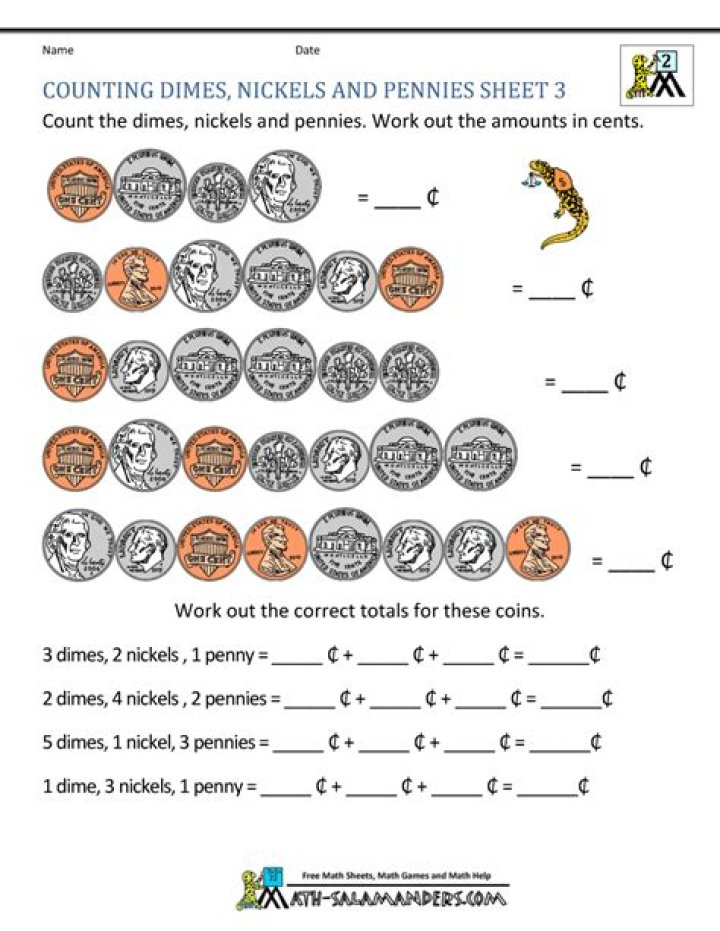 Free 2nd Grade Math Money Worksheets PDF for Practice
