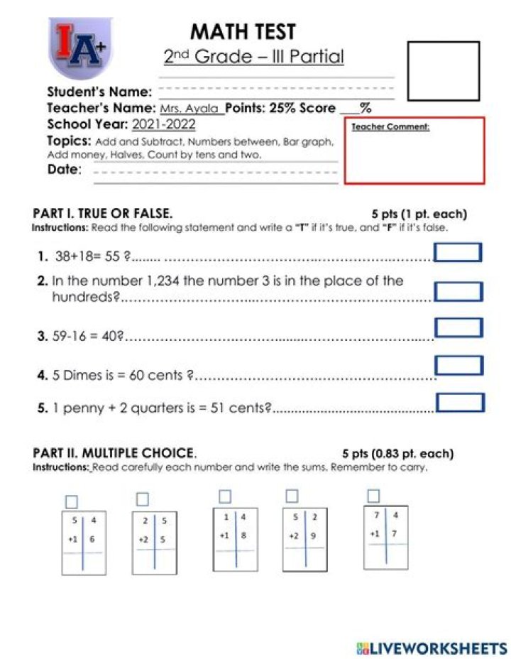2nd Grade Math Placement Test PDF – Accurate Diagnostic Tool