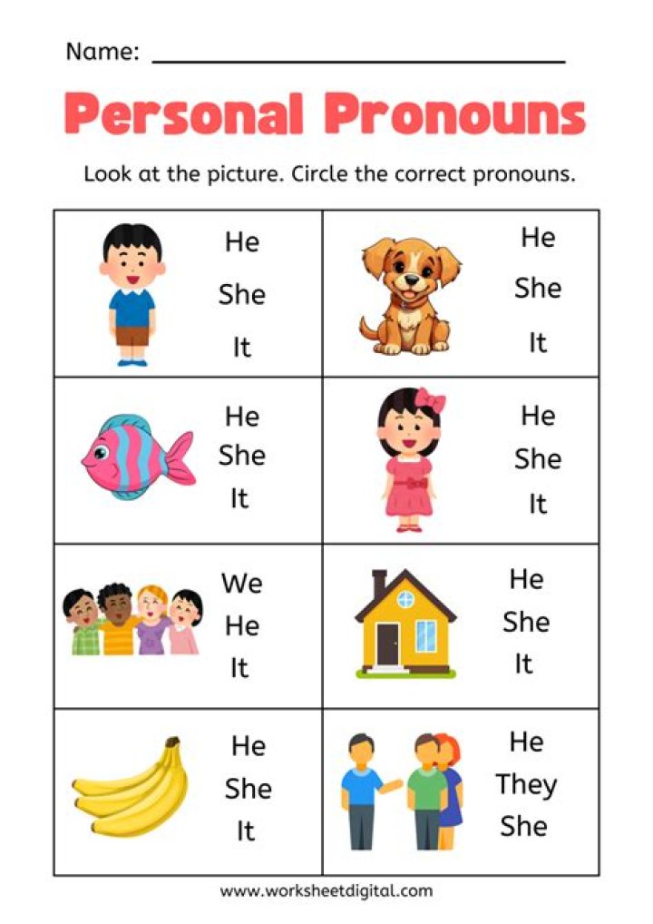 2nd Grade Pronoun Worksheets for Grade 2 – Free PDF Printables