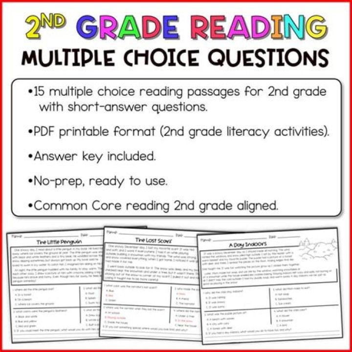 2nd Grade Reading Passages with Multiple Choice Questions PDF