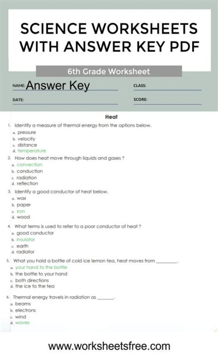 2nd Grade Science Worksheets with Answer Key PDF for Homeschool & Classroom Use