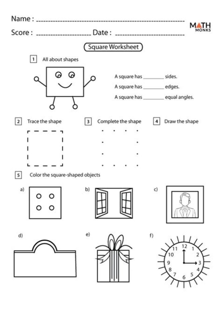2nd Grade Shapes Worksheets PDF for Home & Classroom Use