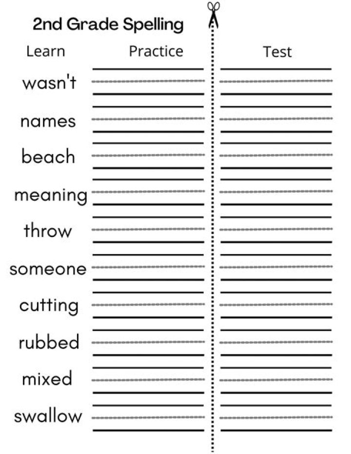 Free 2nd Grade Site Words Worksheets PDF for Practice