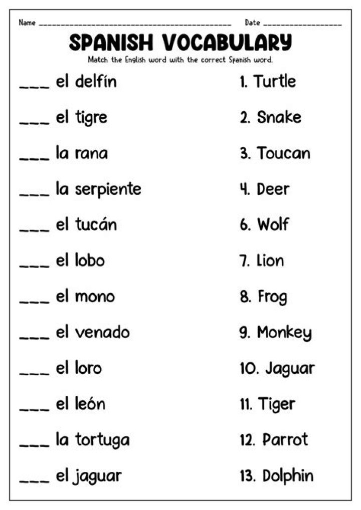 Free 2nd Grade Spanish Worksheets PDF – Download Now