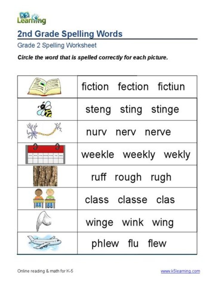 Free 2nd Grade Spelling Words Worksheets PDF for Instant Download