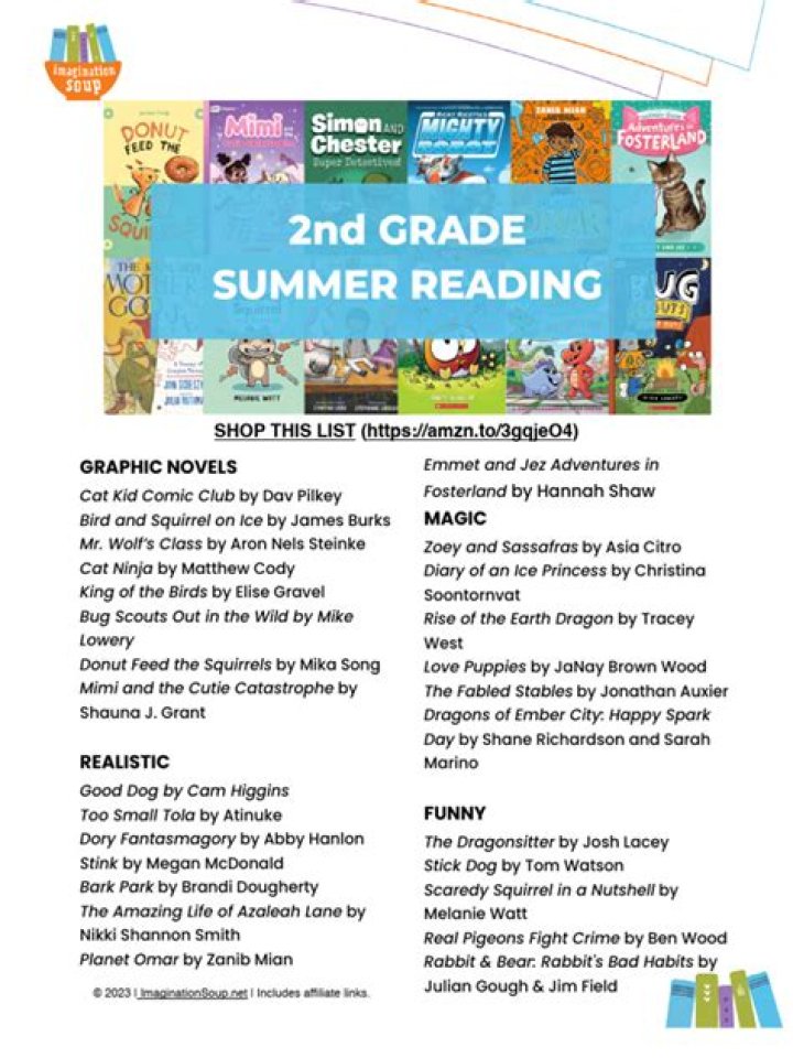 2nd Grade Summer Reading List PDF – Free Printable Book List