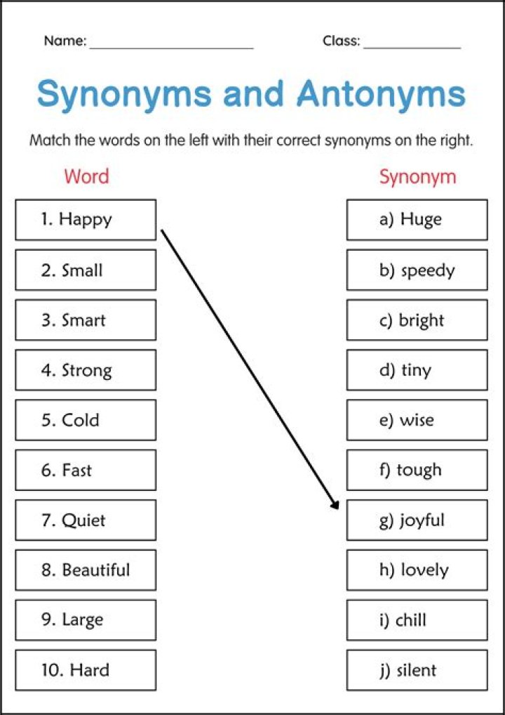 2nd Grade Synonyms and Antonyms Worksheets PDF – Instant Download