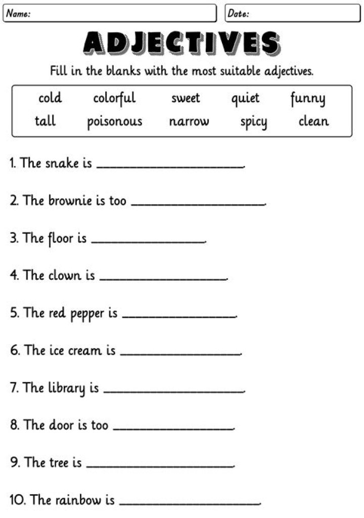 2nd Grade Worksheets PDF English: Free Printable English Practice for Kids