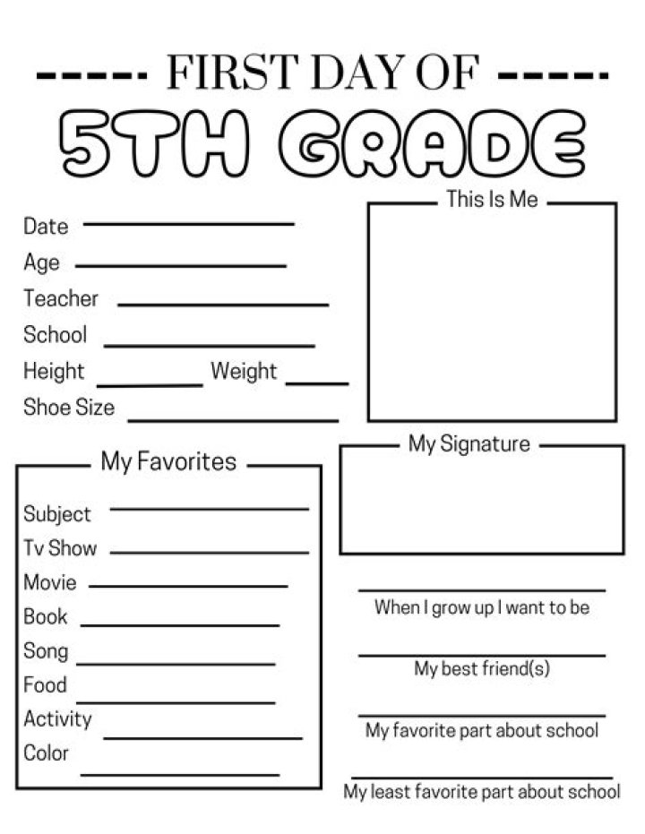 2nd Grade Worksheets PDF for First Day of School