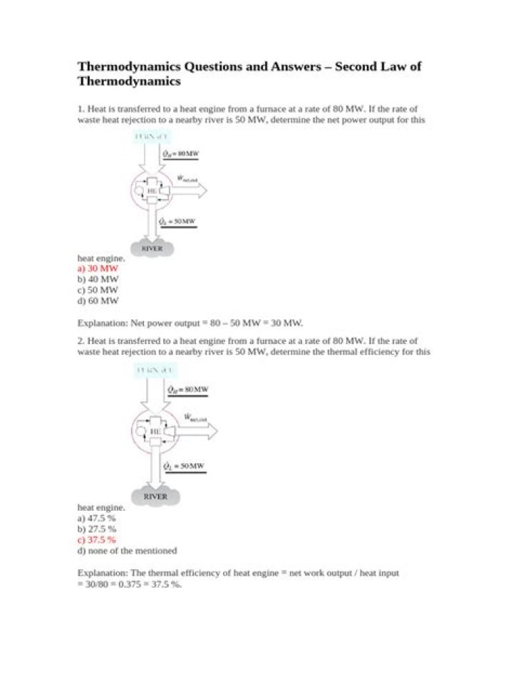 2nd Law of Thermodynamics: Expert Questions & Answers in PDF