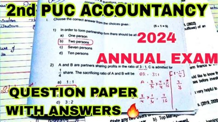 2nd PUC Accountancy Question Papers with Answers PDF 2023 – Download Now