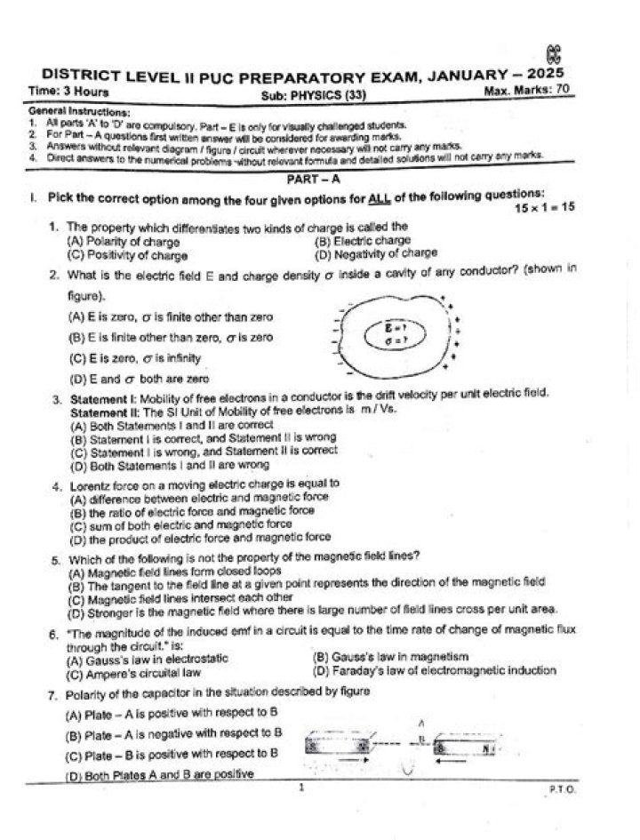 2nd PUC Physics Important Questions with Answers PDF 2019