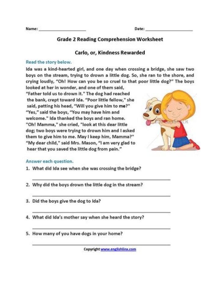 2nd Grade Reading Comprehension Worksheets PDF – Free Download