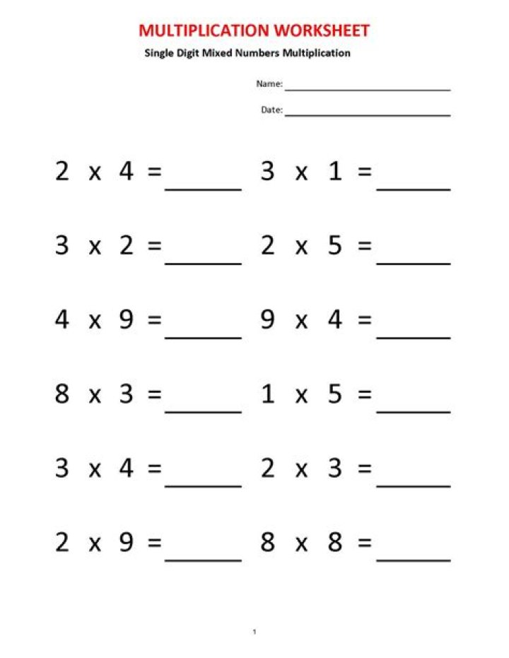 Free 3 & 4 Multiplication Worksheets PDF – Instant Download