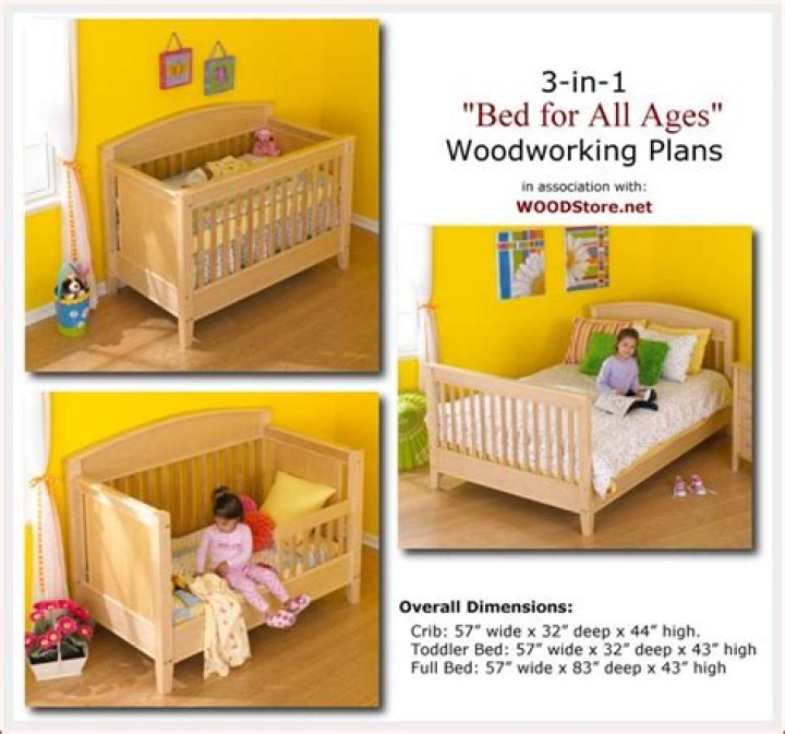 3 in 1 Bed Woodworking Plan PDF for All Ages – Easy DIY Kit