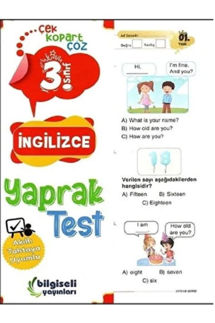 3. SÃNF İngilizce Yaprak Test PDF – Download Free Exam PDF Now