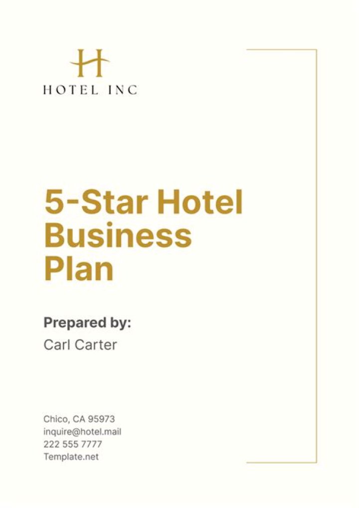3-Star Hotel Business Plan PDF – Full Template for Success