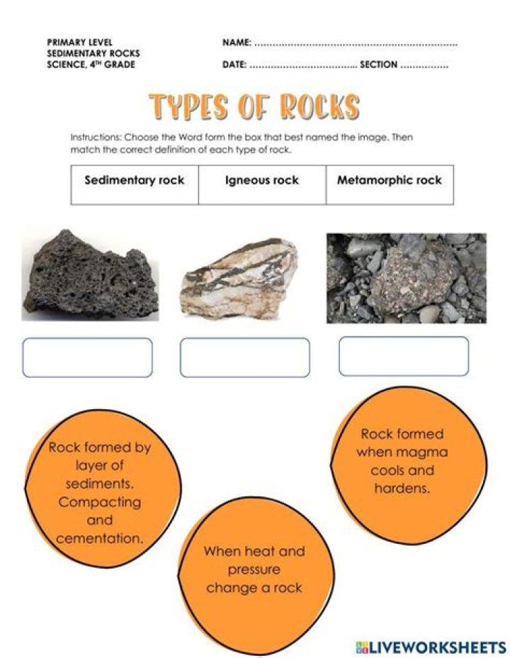3 Types of Rocks Worksheet PDF – Free Printable Science Activity
