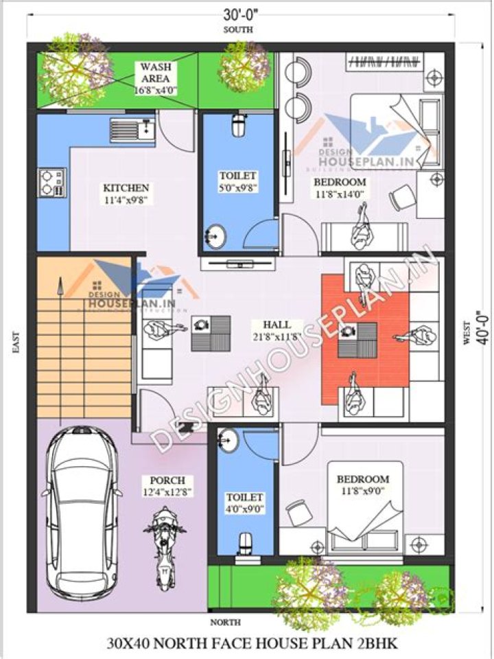 30x40 House Plan North Facing PDF – Ideal for Solar Optimization & Natural Light