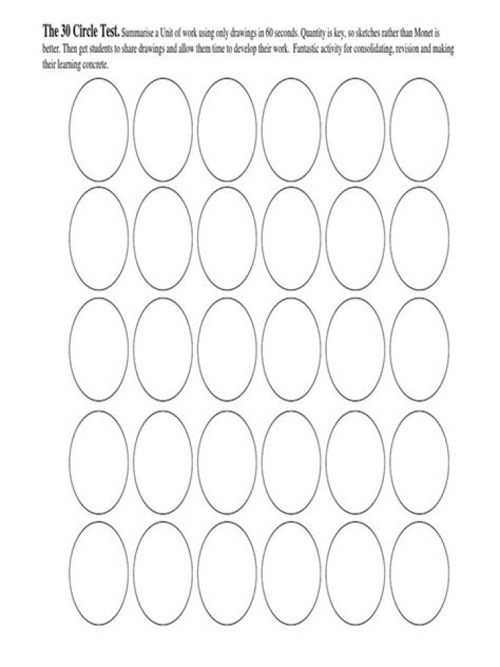 30 Circles Test PDF: Test Your Focus & Observation Skills