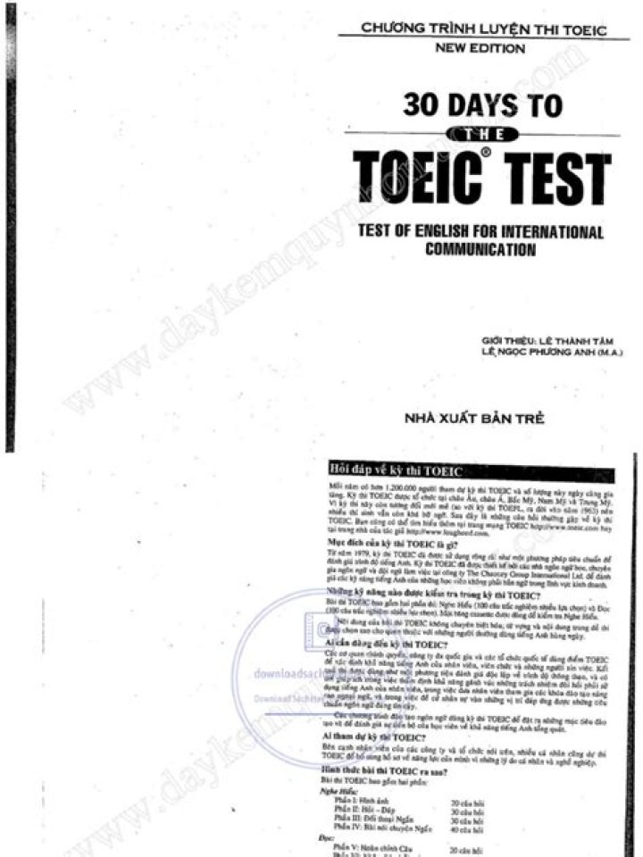 30 Days to the TOEIC Test: Get Your PDF Study Guide Now