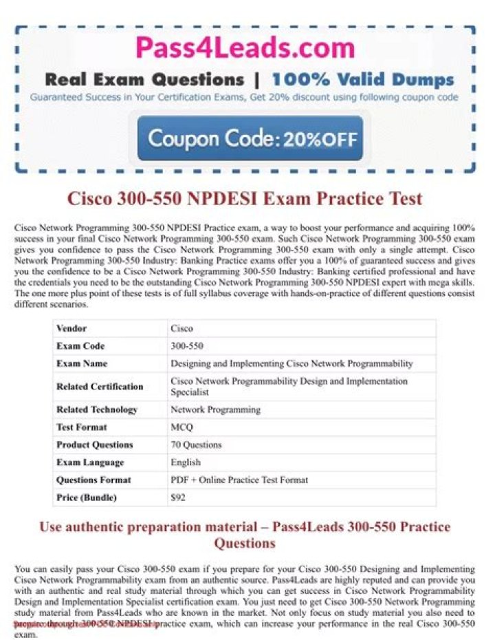 300-550 NPDesi PDF Sample Questions for Practice