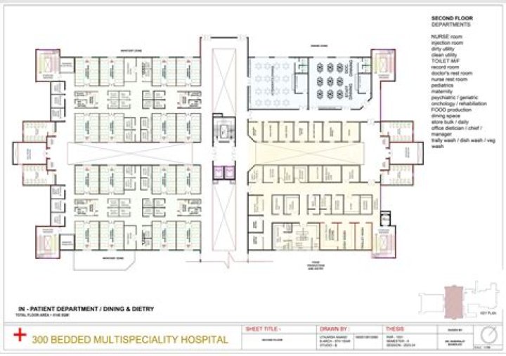 Download 300-Bed Hospital Floor Plans PDF for Efficient Design