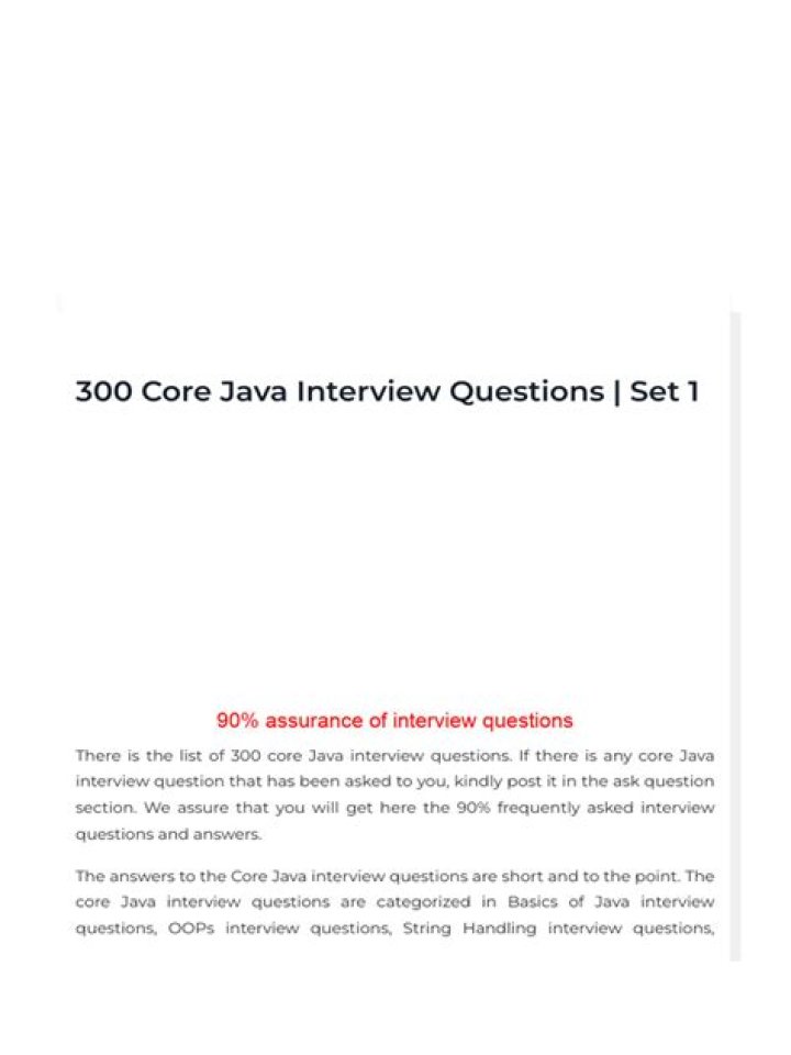 300 Core Java Interview Questions PDF – Expert Prep Guide
