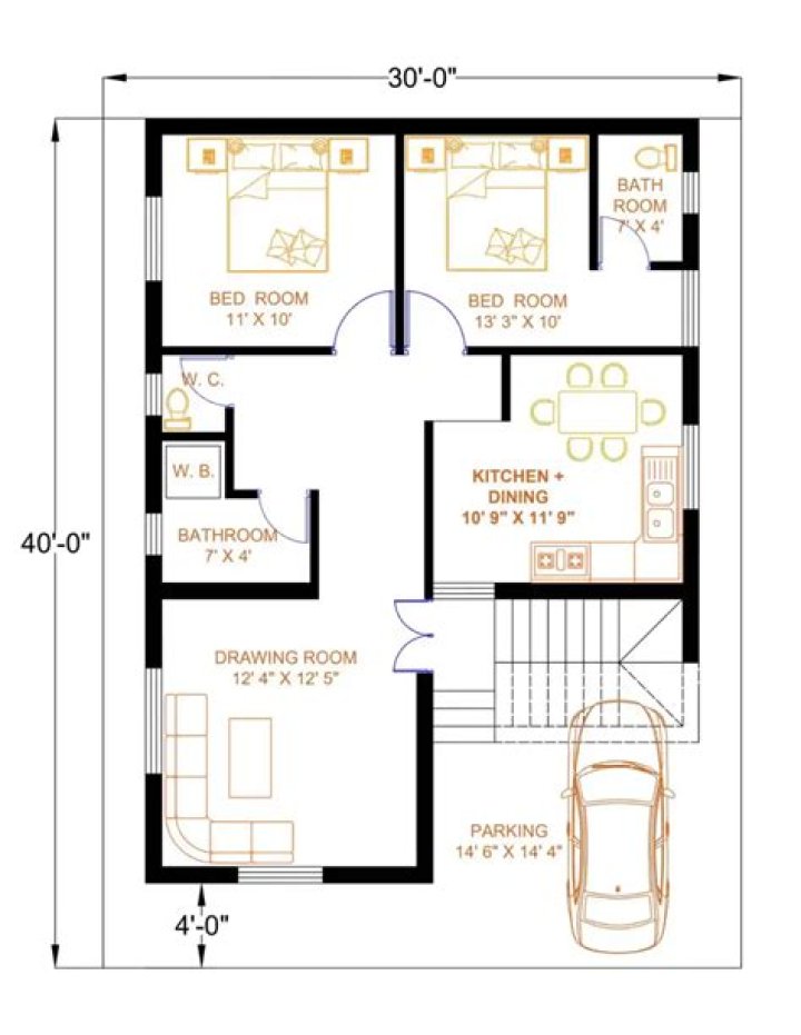 30x40 House Plans PDF – Affordable Small Home Blueprints