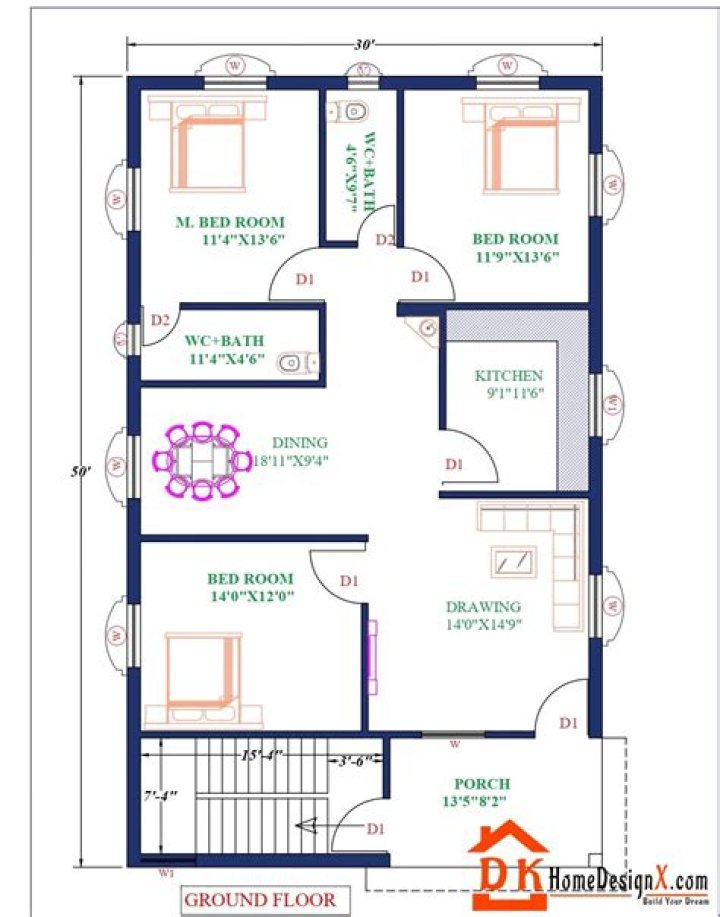 30x50 House Plans PDF – Affordable, Spacious Layouts for Modern Living