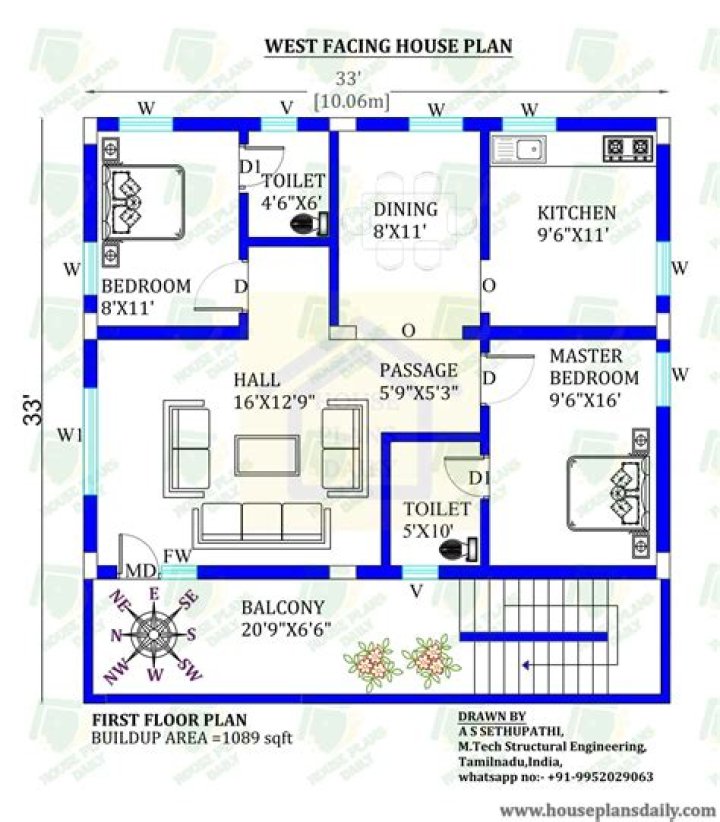 30x50 West-Facing House Plans PDF for Maximum Sunlight