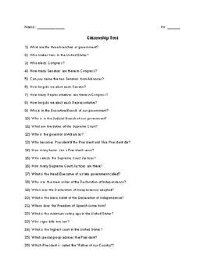 36 Writing Test Citizenship PDF for Easy Download