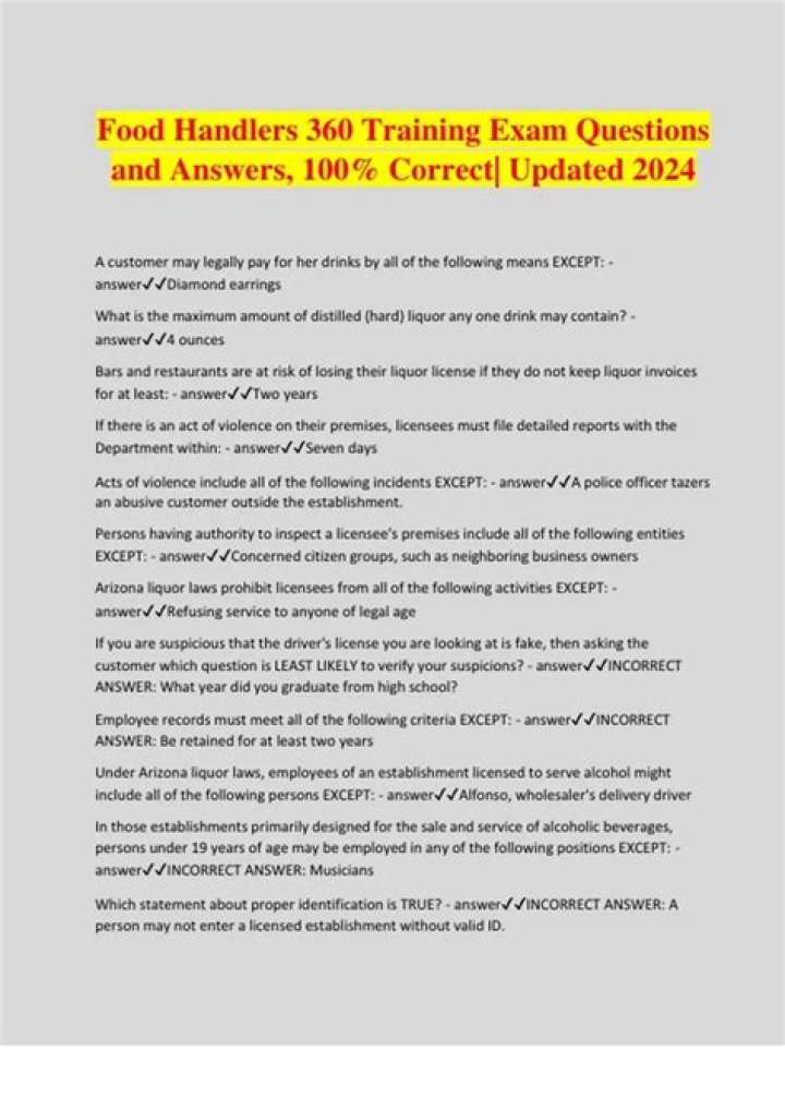 360 Food Handler Training Answers PDF – Master Food Safety Certification