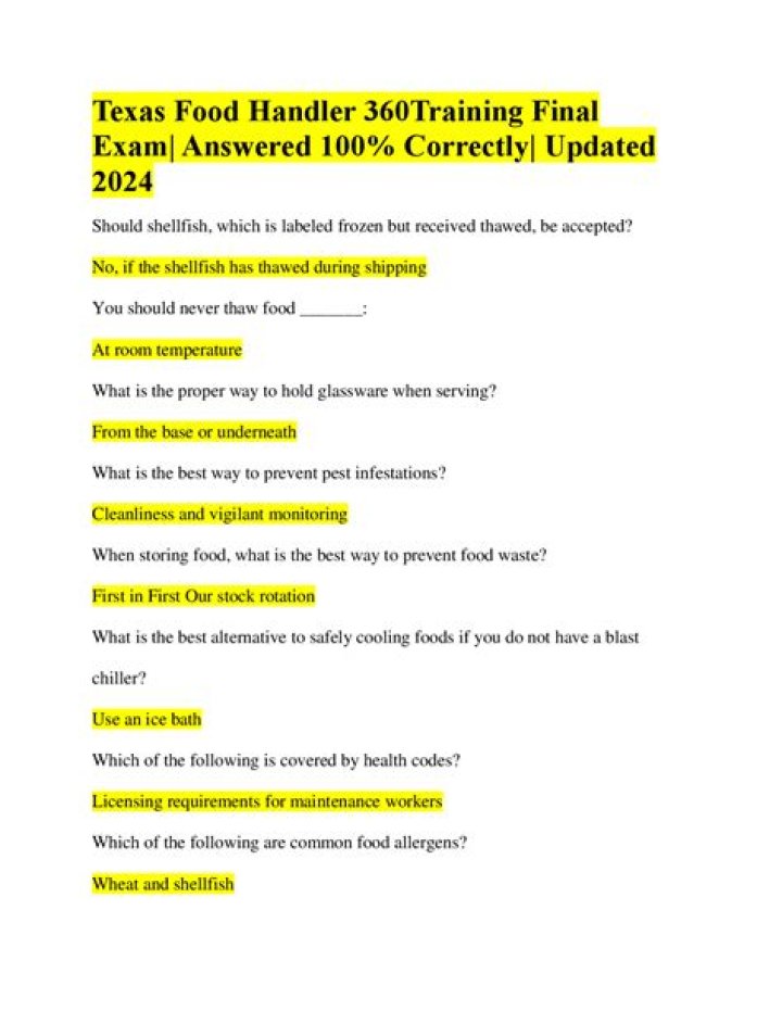 360 Training Food Manager Final Exam Answers PDF Texas - Complete Study Guide