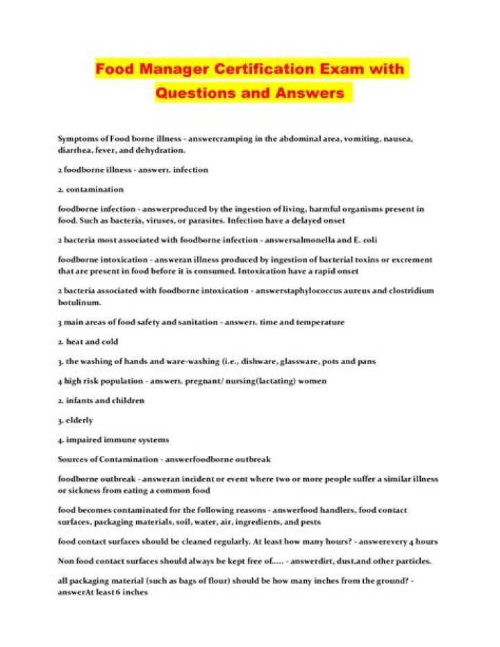 360 Training Food Manager Final Exam Answers PDF – Complete Guide