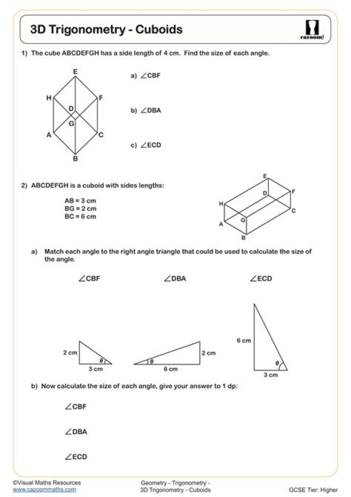Free 3D Trigonometry IGCSE Questions PDF – Master Exam Prep