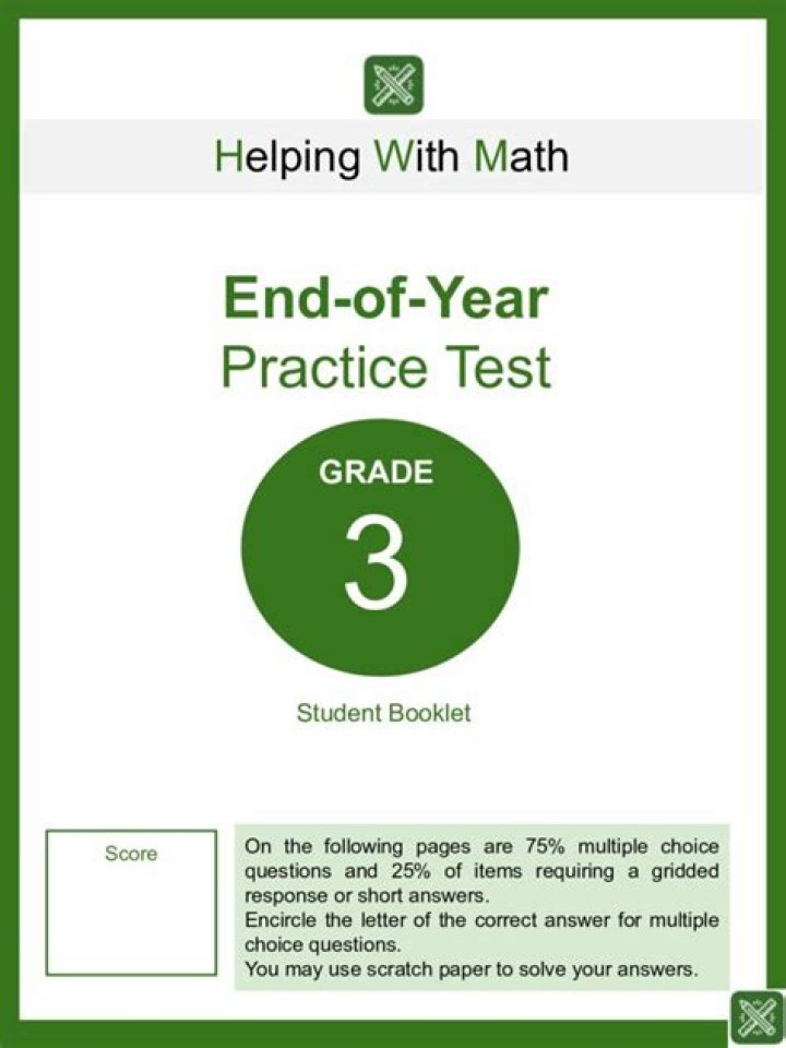3rd Grade Common Core Math Test PDF Download – Free Practice