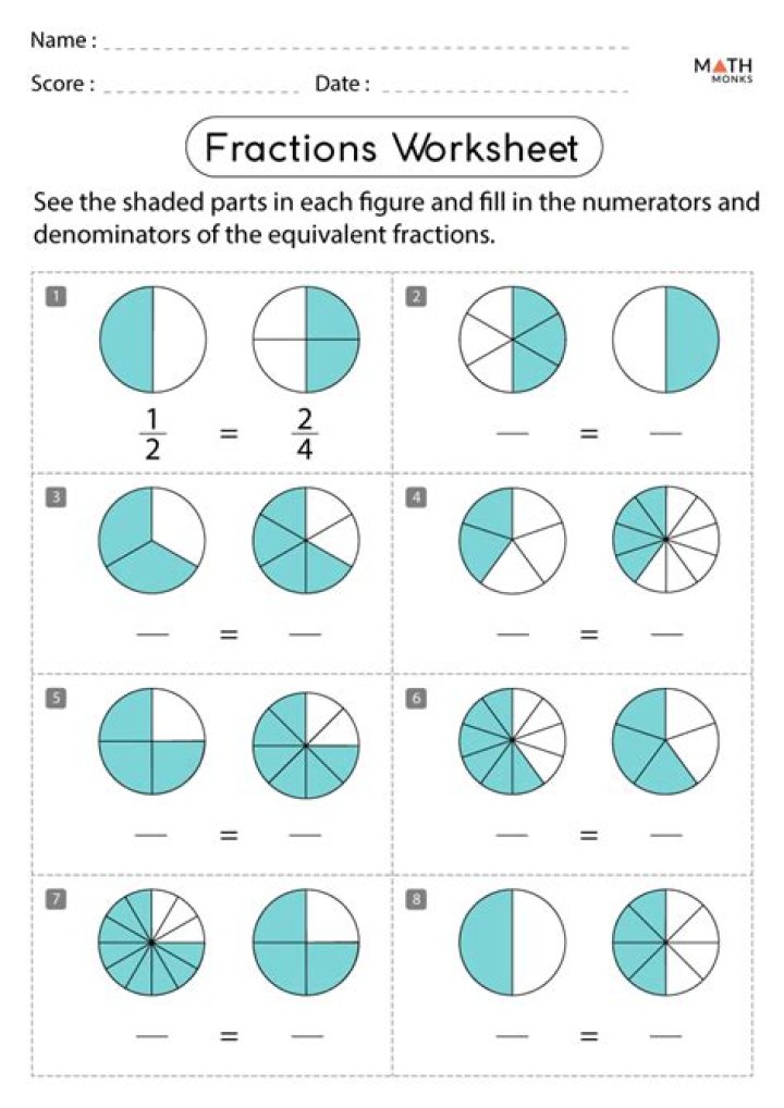 3rd Grade Fractions Worksheets PDF – Printable Math Practice