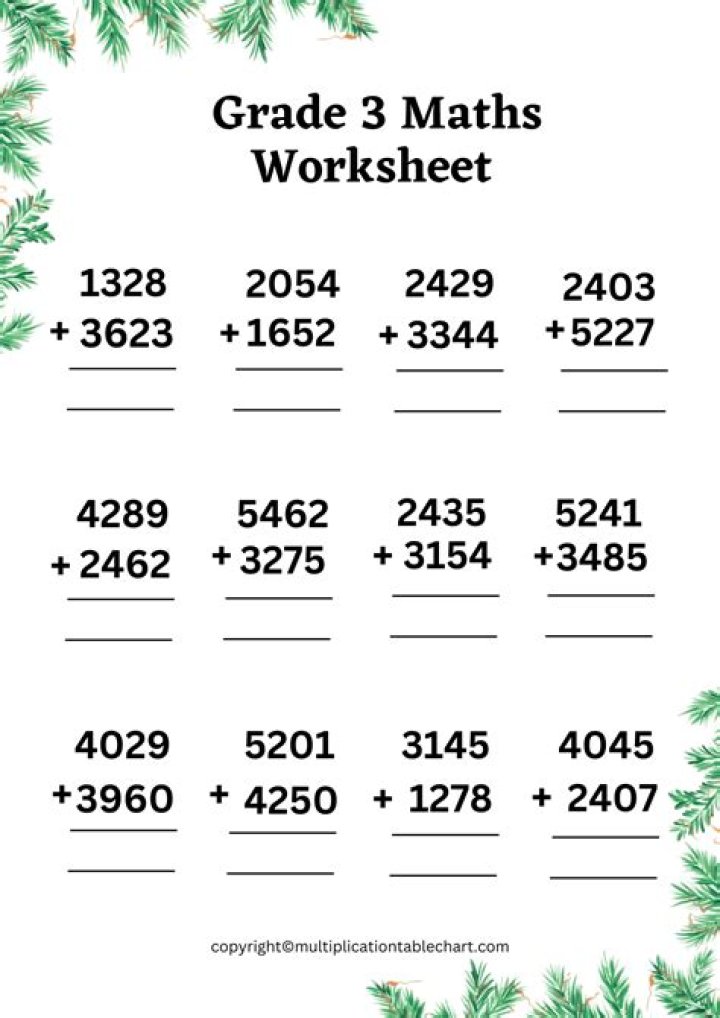 Free 3rd Grade Math Questions PDF – Practice Worksheets for Kids
