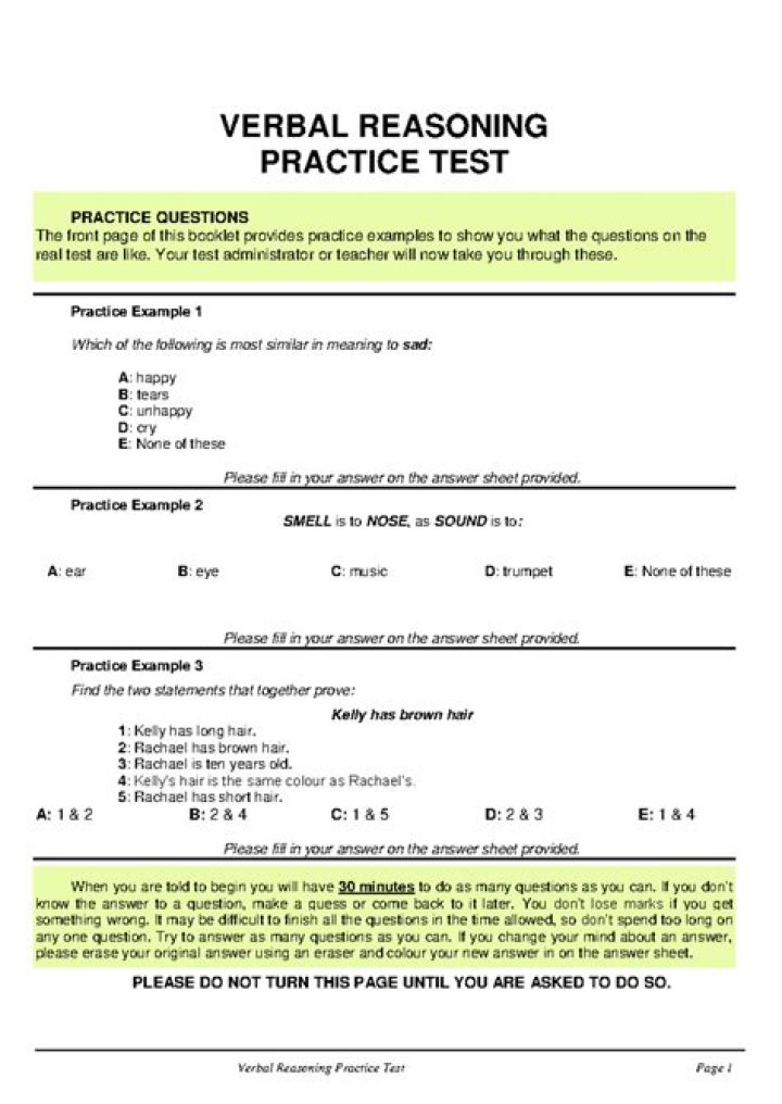3rd Grade Non-Verbal Reasoning Practice Test PDF – Instant Download