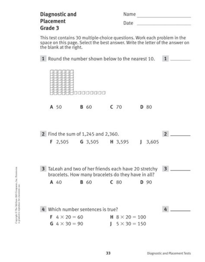 3rd Grade SBAC Practice Test PDF – Free Download